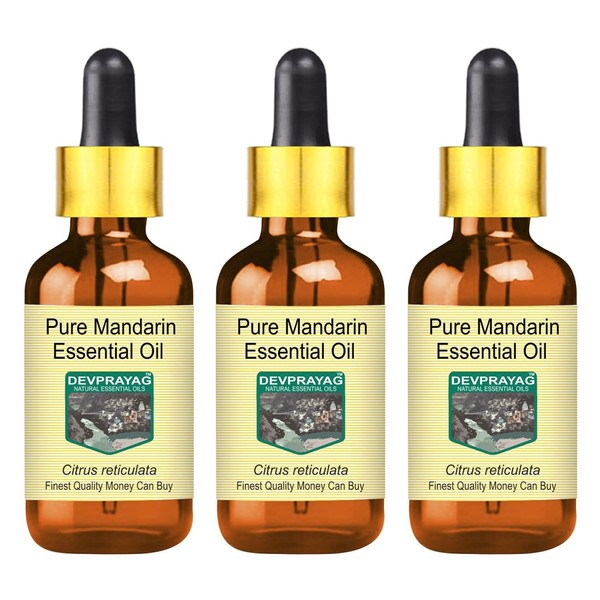 Devprayag Pure Mandarin Essential Oil (Citrus reticulata) with Glass Dropper