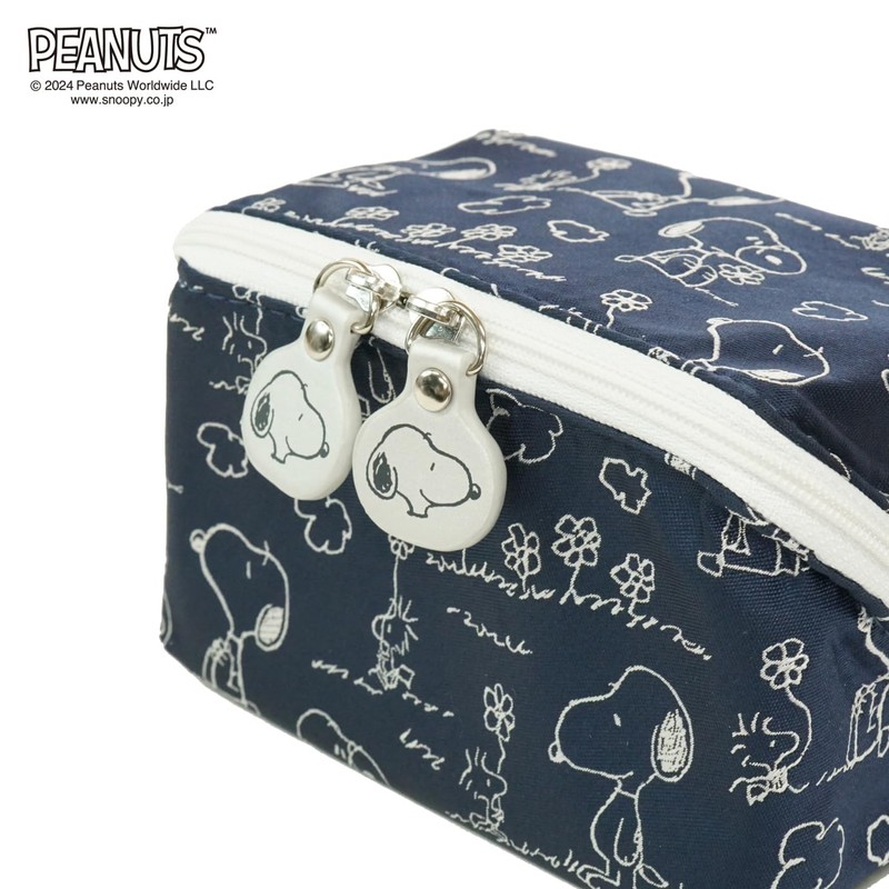 Peanuts D48172D Snoopy & Woodstock Pattern PACAPO Pouch Navy (Wa-58),