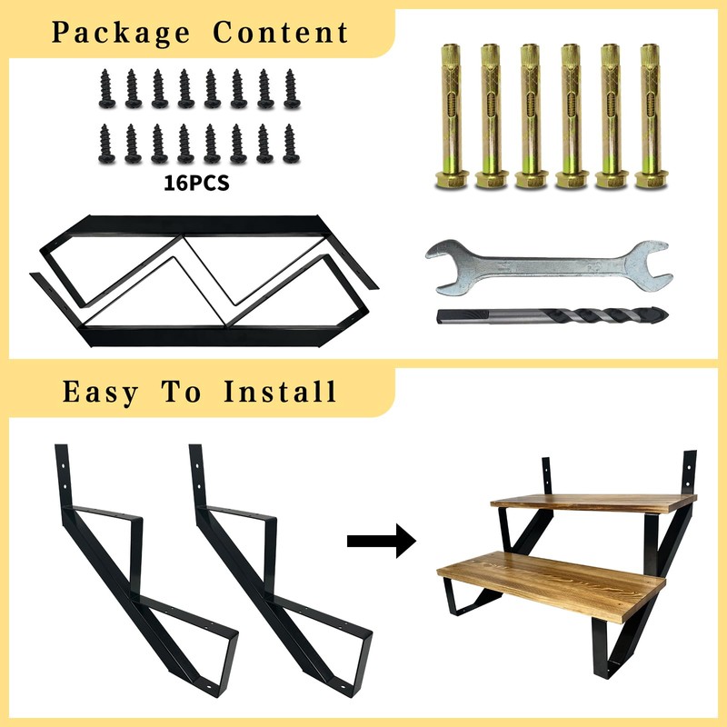 2 Packs Metal Stair Step Stringers, 2 Step Steel Riser