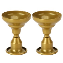 YYOYY Juego de 2 portavelas, candelabro de Metal de Estilo Vintage, Elegante Soporte para Velas, Decoraciones de Escritorio para Mesa de Comedor(Oro)