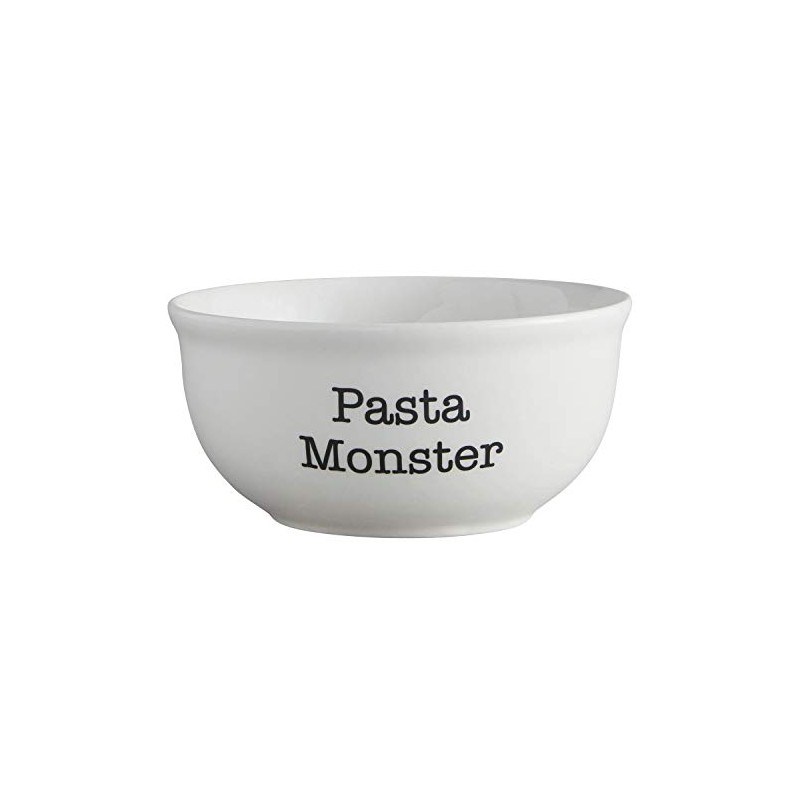 47th & Main White Ceramic Bowl, Medium, Pasta Monster