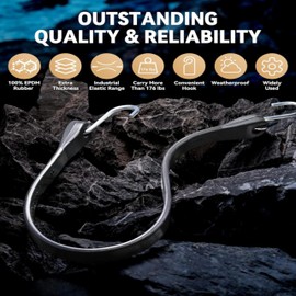 Rubber Bungee Cords Heavy Duty Outdoor with Adjustable Hooks (12-Pack) Assorted Weatherproof Straps with S Hooks for Tarps, Cargo, Motorcycle, Truck and More, Set of 21/6PCS & 31"/6PCS