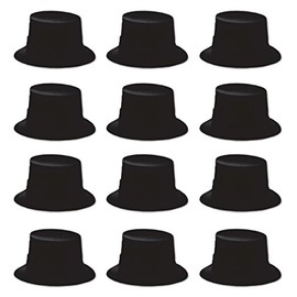 Beistle S66634AZ12 Velour Toppers, Black