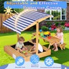 Haverchair Kids Wooden Sandbox with Picnic Table, 2-in-1 Large Sand