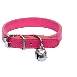 New Pink Leather Pet collars for Cats,Baby Puppy Dog,Adjustable 8"-10.5" Kitten Collar with Bell
