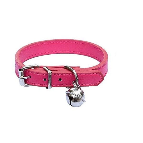 New Pink Leather Pet collars for Cats,Baby Puppy Dog,Adjustable 8"-10.5"