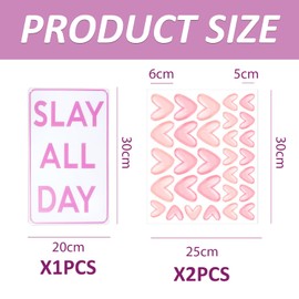 1 Piece of Pink Themed Letter Stickers and 1 Set of Pink Love Wall Stickers, Graffiti Wall Stickers, Wall Decoration Stickers, Home Decorations.