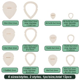 BENECREAT 12Pcs Leaf Macrame Cutting Molds Wood Macrame Leaf Cutting Template Macrame Feather Wall Hanging Tool for DIY Crafts Making