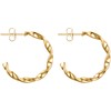 day.berlin Creole Earrings Pink 18 K Gold-Plated Women's Earrings Twisted