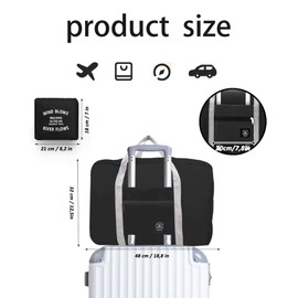 Foldable Travel Bag, Travel Duffel Bag, Waterproof Hand Luggage Bags, Suitable for Sports, Gym, Holiday, 2 Pack, Black