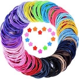 50 PCS Multi Colored Thick Elastic Hair Band-Snag Free Elastics Hair Ties-Thick Hair Ponytail Bobbles- Snag-free elastic mini Baby tie Hair band Holders for Women Girls