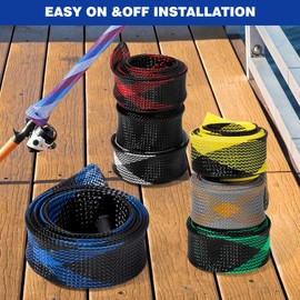 KPEPIX 12PCS Fishing Rod Sleeve Without Lanyard - Fishing Pole Sleeve Fishing Rod Cover for Spinning Rod, Baitcasting Rod, Casting Rod, Sea Fishing Rod, Fly Rod and Sea Fishing Rod-Fishing Rod Sock