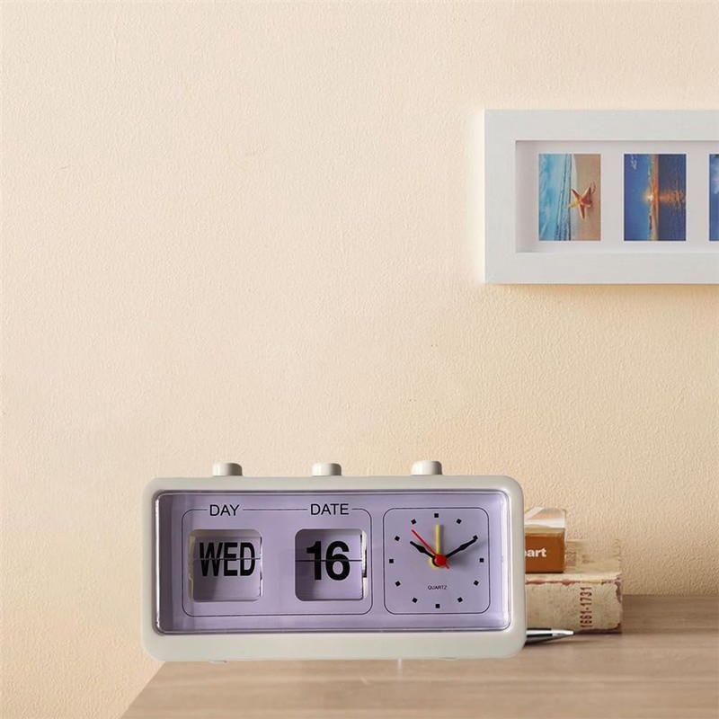 Haptufer Mechanical Alarm Clock Novelty Flip Clock Desktop Digital Clock