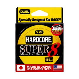 DUEL HARDCORE H3855-W PE Line 35Lbs HARDCORE SUPER 8 (JP Model) 135 m 35 Lbs White Bass Fishing