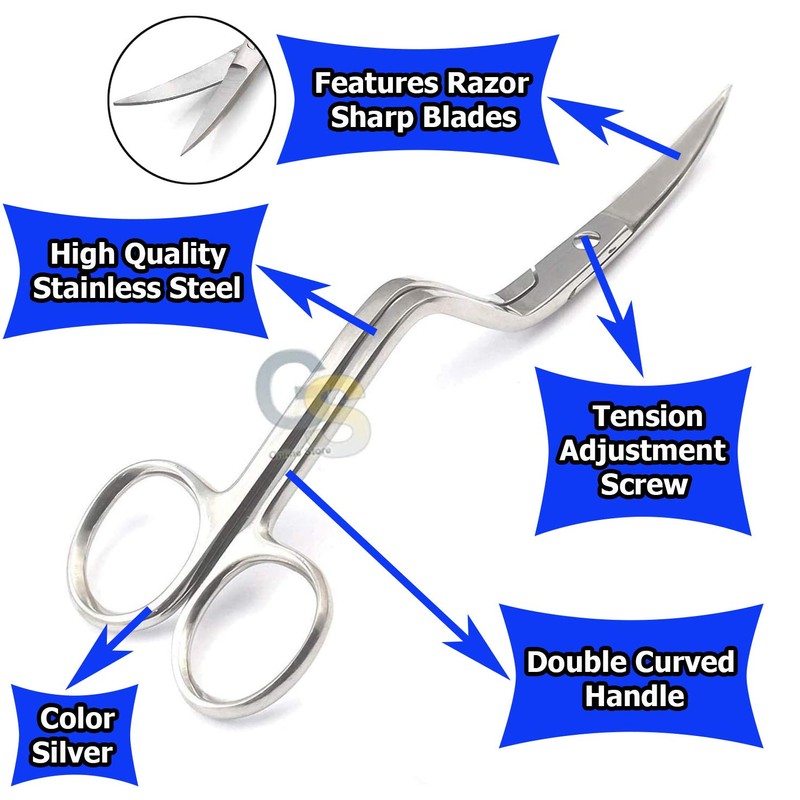 G.S 6" PRO BENT HANDLE CURVED EMBROIDERY SCISSORS SEWING