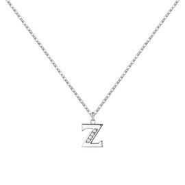 S925 Silver Initial Necklace for Women A-Z Letter Necklace Dainty Necklaces Jewelry for Women Cubic Zirconia Pendant Charm (Letter Z)