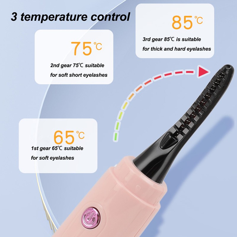 Heated Eyelash Curler Long Lasting Electric Eyelash Curler Type C
