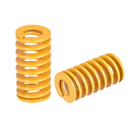 sourcing map 3D Printer Die Spring, 18mm OD 35mm Long 2pcs Spiral Stamping Light Load Compression Mould Die Springs for 3D Printer Electric Part, Yellow