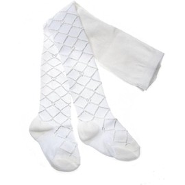 Soft Touch Baby Girls Silky White Diamond Heart Tights (UK, Age, 3 Months, White)