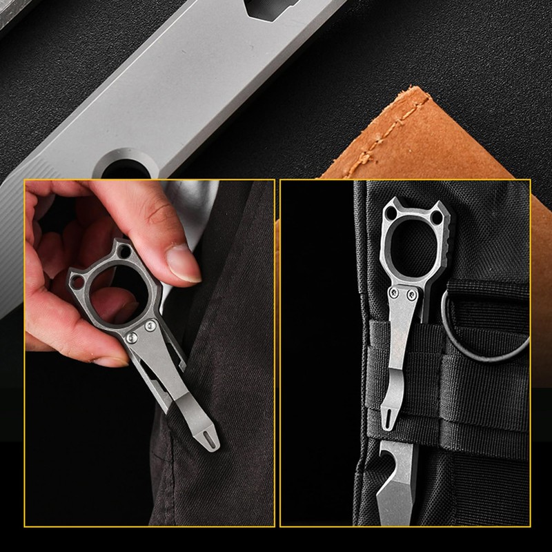 Hamans Titanium Pry Bar 6-in-1 Multi Tool Crowbar Portable with