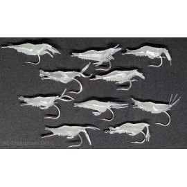 SeaSky Fishing New Luminous Shrimp/Prawn Lures with #2 Hooks (10 pcs)
