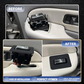OICCTBF Rear Power Window Switch Trim Repair Fix,Driver Passenger Side Window Repair Button Cap Cover Replace for Escalade for Avalanche for Silverado for Tahoe for Sierra for Yukon 2000-2002（Black）