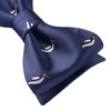 HISDERN Bow Ties for Men Navy Blue Self Bowties Square