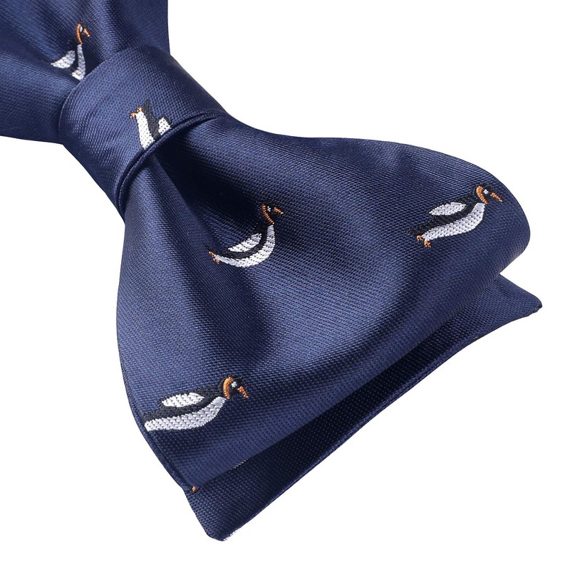 HISDERN Bow Ties for Men Navy Blue Self Bowties Square