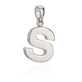 NKlaus Pendant Letter A-Z Silver 925 Tarnish-Resistant Shiny Alphabet, Silver