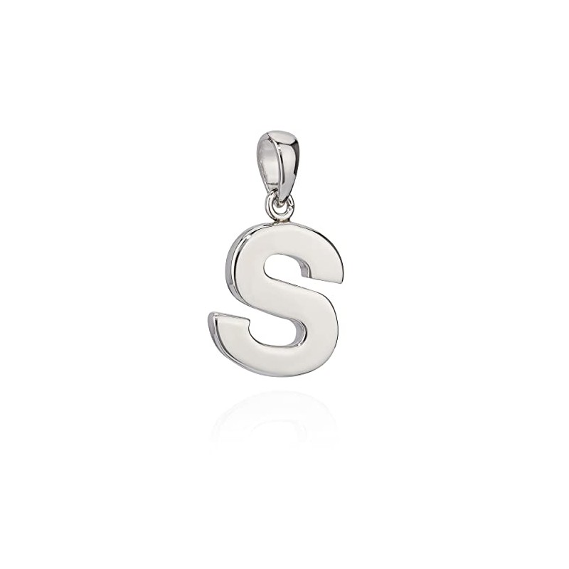 NKlaus Pendant Letter A-Z Silver 925 Tarnish-Resistant Shiny Alphabet, Silver