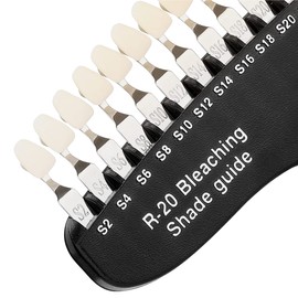 Teeth Shade Guide – Zahnaufhellungs-Schattierung-Diagramm, professionelles Porzellan, 3D R-20 Farbkomparator mit Spiegel, Zahnblondierung, Farbverfolgungsdiagramm mit 20 Farben