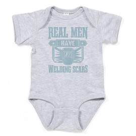 CafePress Real Men Have Welding Scars Welder Fabri Body Suit Cute Baby Bodysuit Romper Dark Heather Gray
