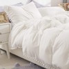 WONGS BEDDING White Duvet Cover Single Size Pompoms Tassels Design