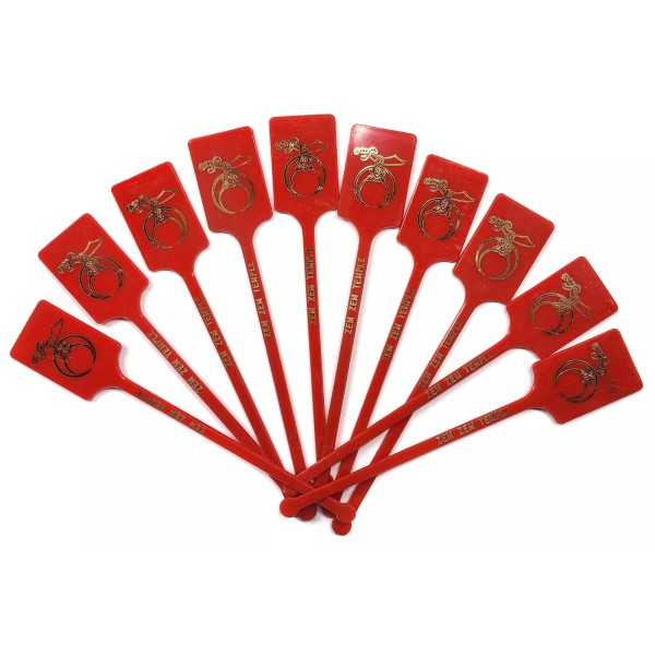 Vintage NOS Lot 10 Zem Zem Temple Swizzle Sticks Shrine