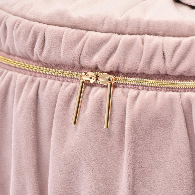 Francfranc Large Velour Ribbon Vanity Pouch, Pink
