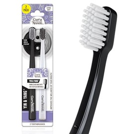 Gurunanda Yin Yang Cepillo Polvo Dientes Cerdas Extra Suaves Promueve Una Higiene Oral Suave Equilibrada Sonrisa Más Brillante Feliz Respetuoso Medio