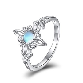 HUKKUN Witch Ring 925 Silver Women's Witch Knot Ring Celtic Witches Jewellery Gifts for Women, Sterling Silver