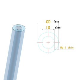 Ted Lele - Tubo de teflón para cortacésped (1,5 m, 4 mm, diámetro exterior de 2 mm, con cortador de tubo), color blanco