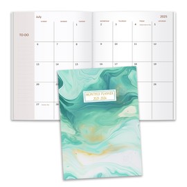 2025-2026 Monthly Planner - 18 Month Calendar from July 2025 - December 2026, Monthly Planner 2025-2026 Easy to Organize Your Daily Life, 5.8" x 8.25", Gold Green