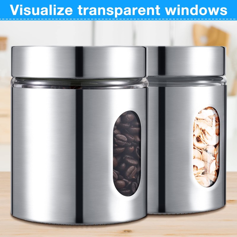 Mimorou 6 Pack Kitchen Canisters Set Airtight Coffee Sugar Tea