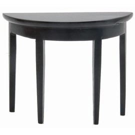 Dollhouse Miniature Half Round Side Table (Black)