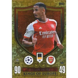 Match Attax Extra 2023 2024 William Saliba Kings of Europe Trading Card