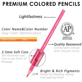 LBW Skin Tone Colored Pencils for Adult Coloring Pencils, 72 Oil Soft Core Professional Color Pencils set for Artists Kids Beginners Drawing Coloring Sketching
