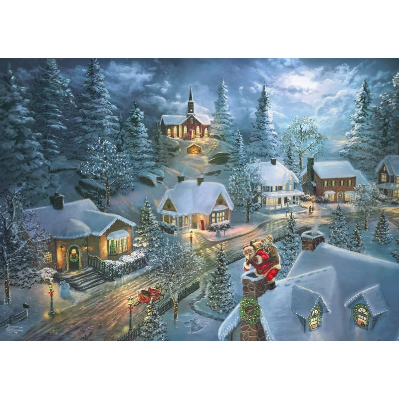 Schmidt Spiele 57529 Thomas Kinkade Christmas Motif, Santas Silent Night,