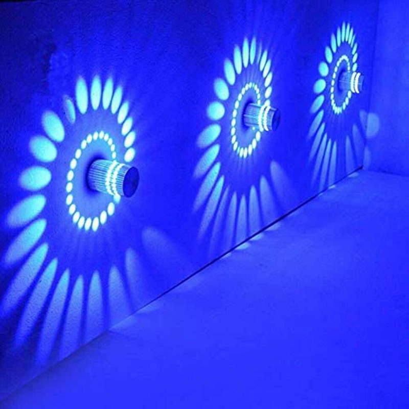 LED Aluminum Spiral Hole Wall Light Stable Heat Dissipation 3W