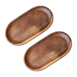 USHXVG 2 Pieces Decorative Pallets, Round Wooden Pallets, Key Trays, Round Wooden Pallets, Decorative Wooden Trays, Service Mini Pallets