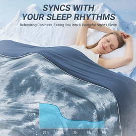 Cushious Cooling Comforter Twin Size, Summer Cooling Blankets for Hot Sleepers and Night Sweats, Lightweight Breathable Cooling Comforter Bedding for Sofa, Bed, Camping, Office