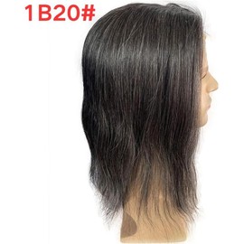 Hombres Tupé de hombre con encaje frontal suizo n.° 1B20, cabello humano, base piel fina bucle en V, sistema capilar 8" x 10" Postizo