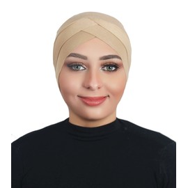 AL AMIRA Beautiful cotton hijab scarf Islamic women fancy hijab T101 (Beige)