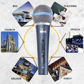 PAsucceed Handheld Microphones are Dynamic Wired Cardioid unidirectional and Include a 15-Foot XLR Audio Cable to a 1/4-inch Audio Connection